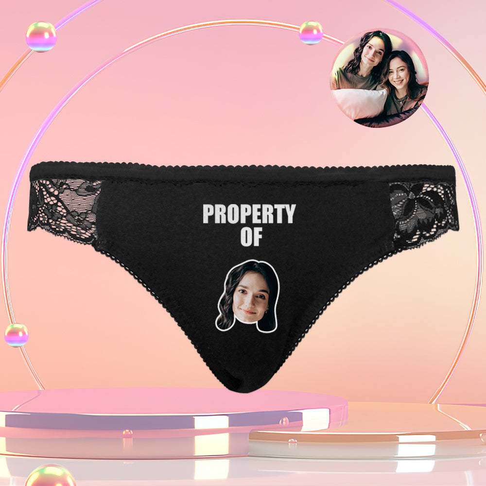 Custom Women Lace Panty Sexy Transparent Panties - Property of XX Personalized LGBT Gifts - MyFaceSocksUK