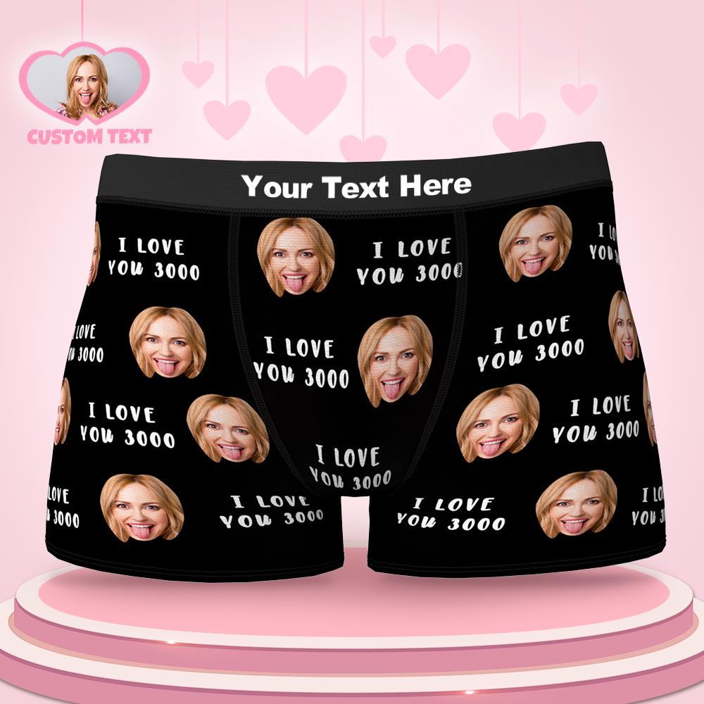 Personalize Face Underwear Custom Face Briefs I Love You 3000 Personalized LGBT Gifts - MyFaceSocksUK