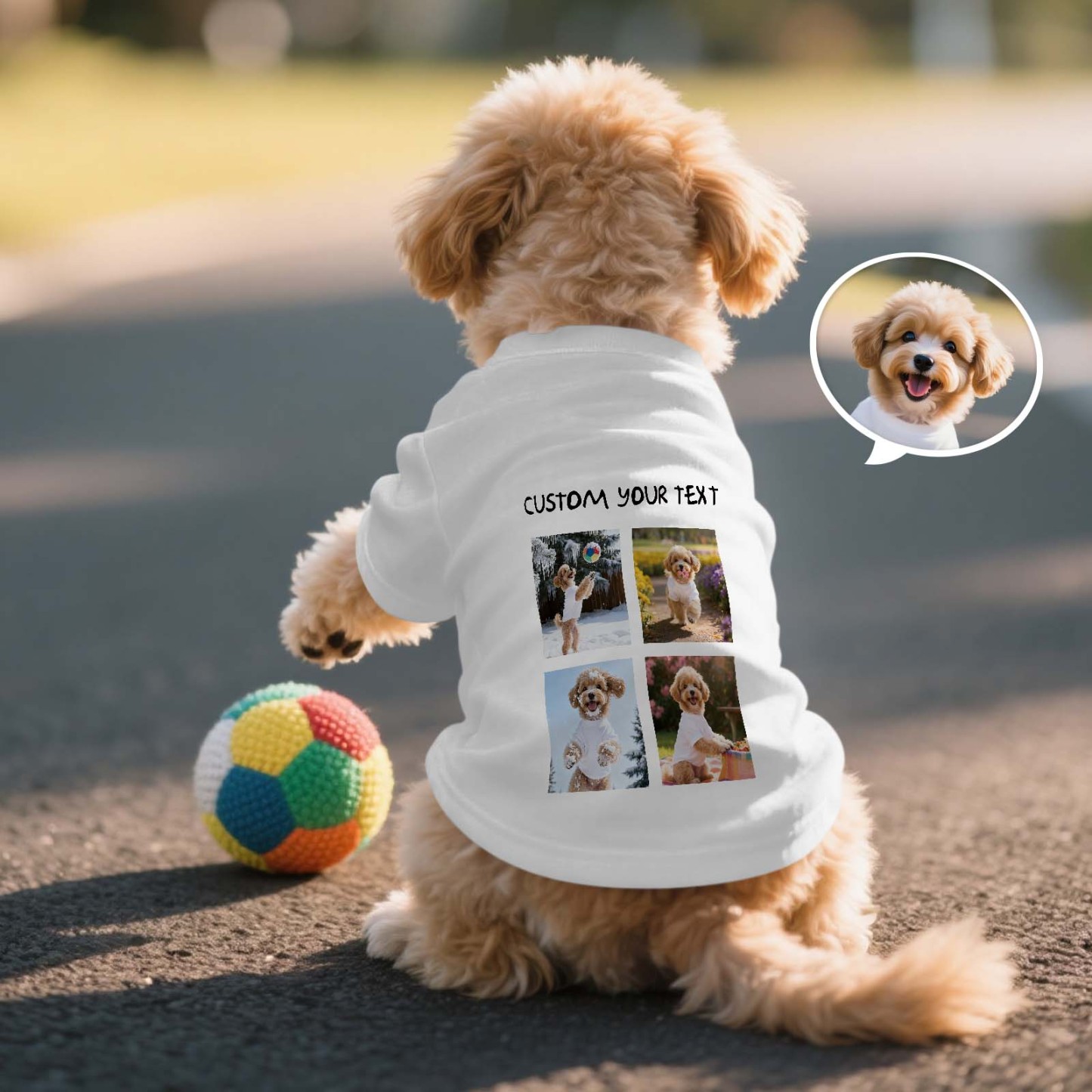 Personalized Cute Photo Mash T-Shirt Dog Shirt Custom Pet Lover Shirt Gift - MyFaceSocksUK