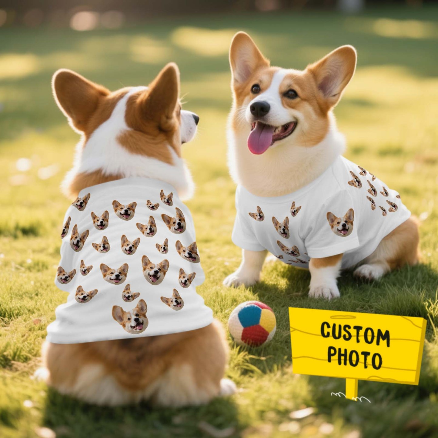 Personalized Cute Photo Mash T-Shirt Dog Shirt Custom Pet Lover Shirt Gift - MyFaceSocksUK