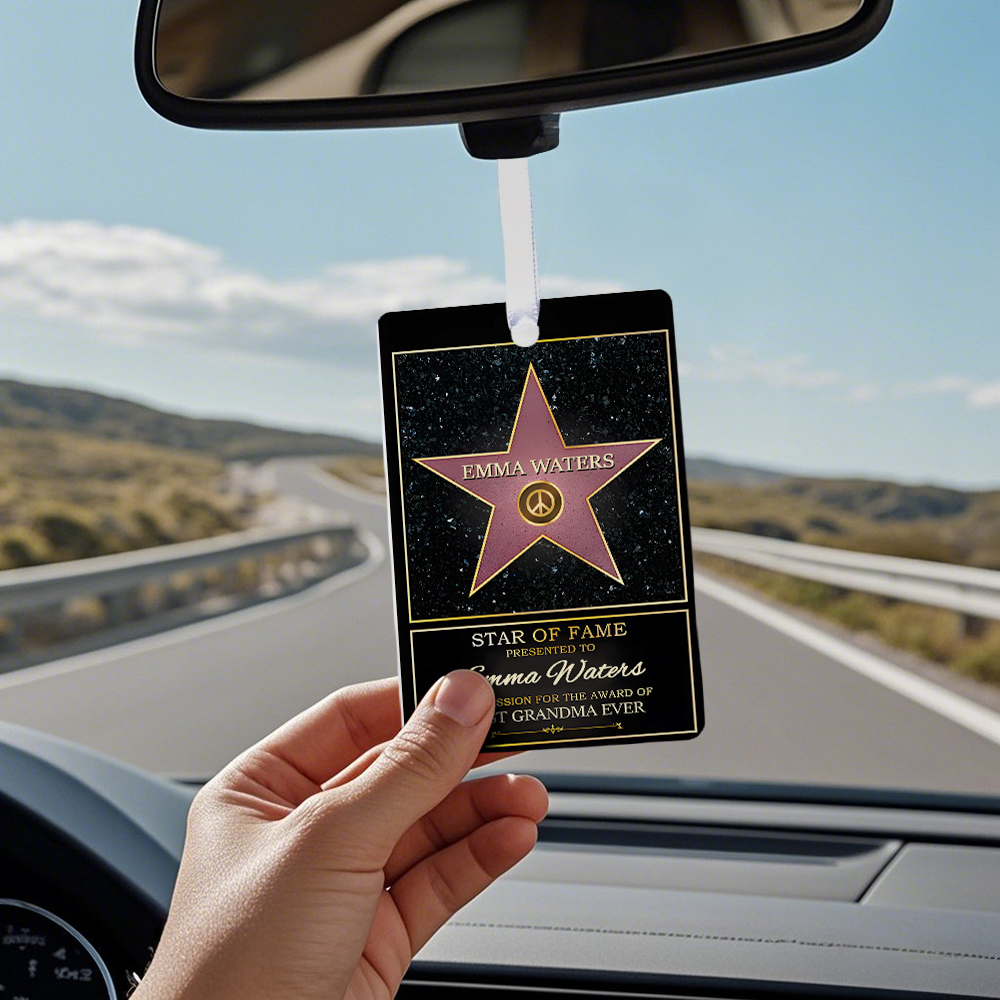 Custom Photo Car Ornament Personalized Gifts for Him Star Of Fame Family Vertical Canvas Birthday Gift For Mom - MyFaceSocksUK