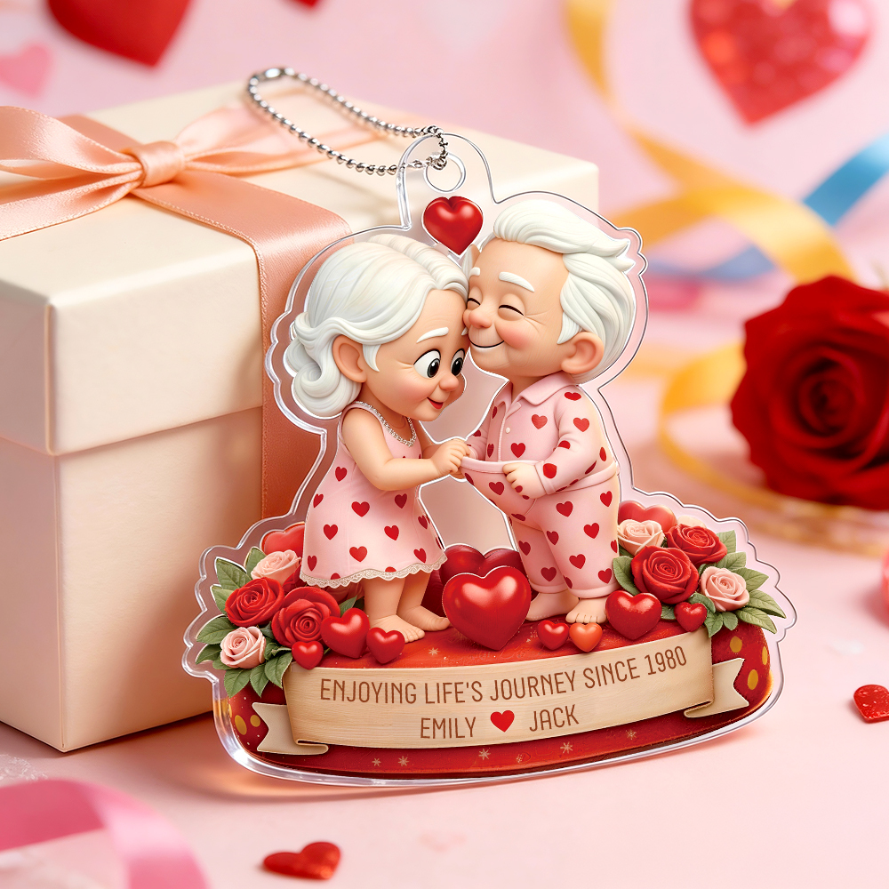 Personalized Acrylic Car Hanger Valentine Gifts for Cute Moment Custom Photo Gift for Boyfriend & Girlfriend Family Lovers - MyFaceSocksUK