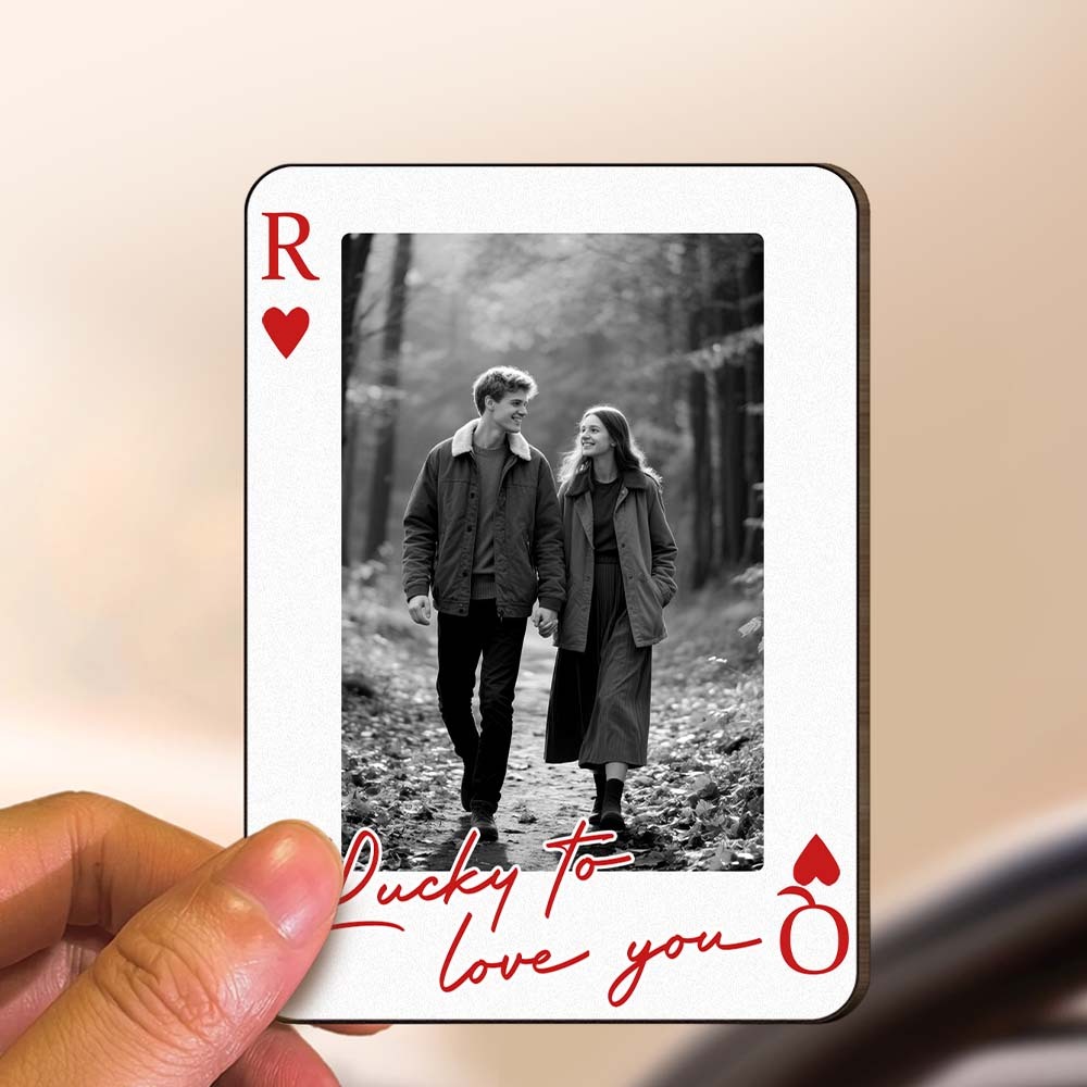 King & Queen Custom Couples Photo Drive Safe I Love You We're A Perfect Pair - Personalized Wooden Photo Car Visor Clip - MyFaceSocksUK