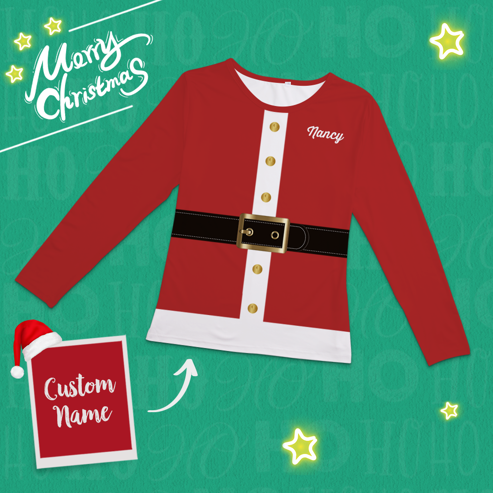 Custom Classic Christmas Santa Suits-Pajama Tops