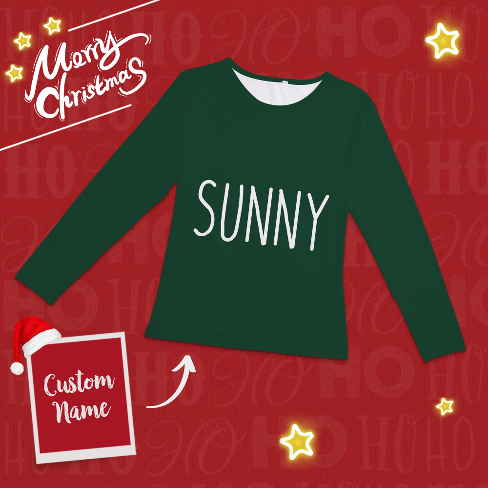 Custom Classic Red And Green Christmas Pajamas Set-Pajama Tops