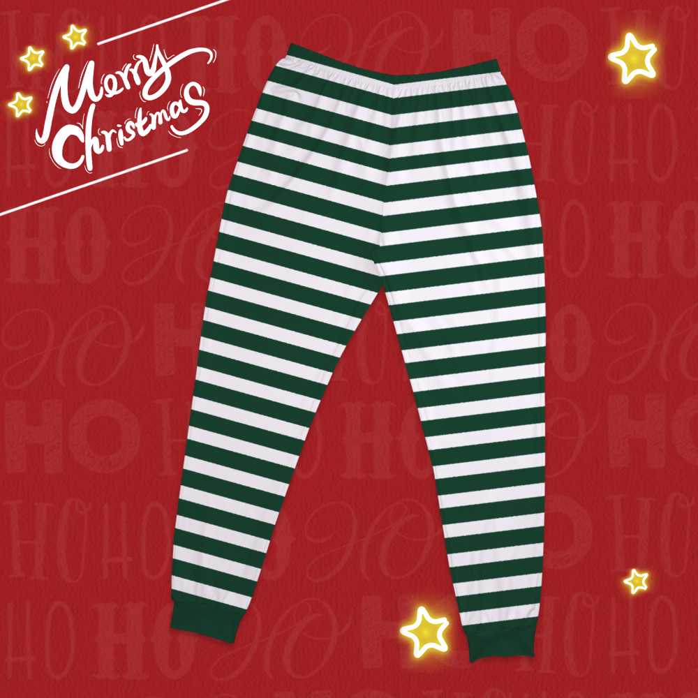 Custom Classic Red And Green Christmas Pajamas Set-Pajama Bottoms