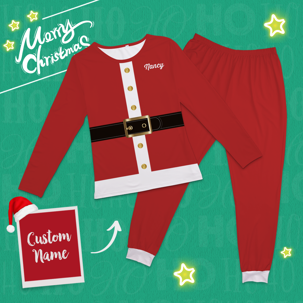 Custom Classic Christmas Santa Suits-Pajama Bottoms