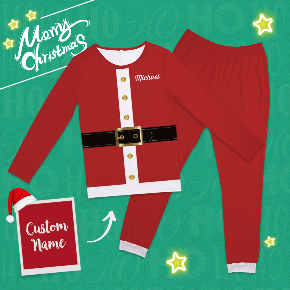 Custom Classic Christmas Santa Suits-Pajama Bottoms