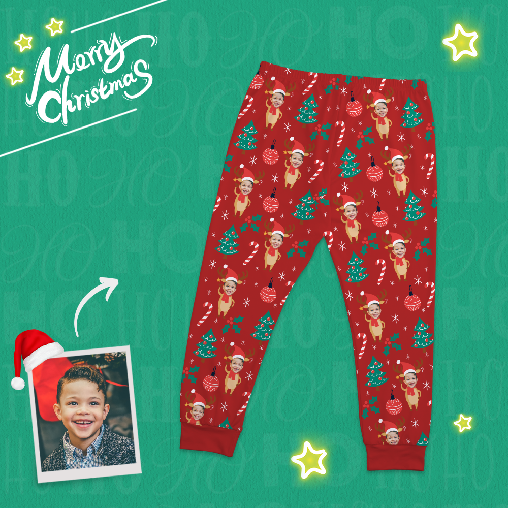 Custom Face Santa's Hat Pajamas