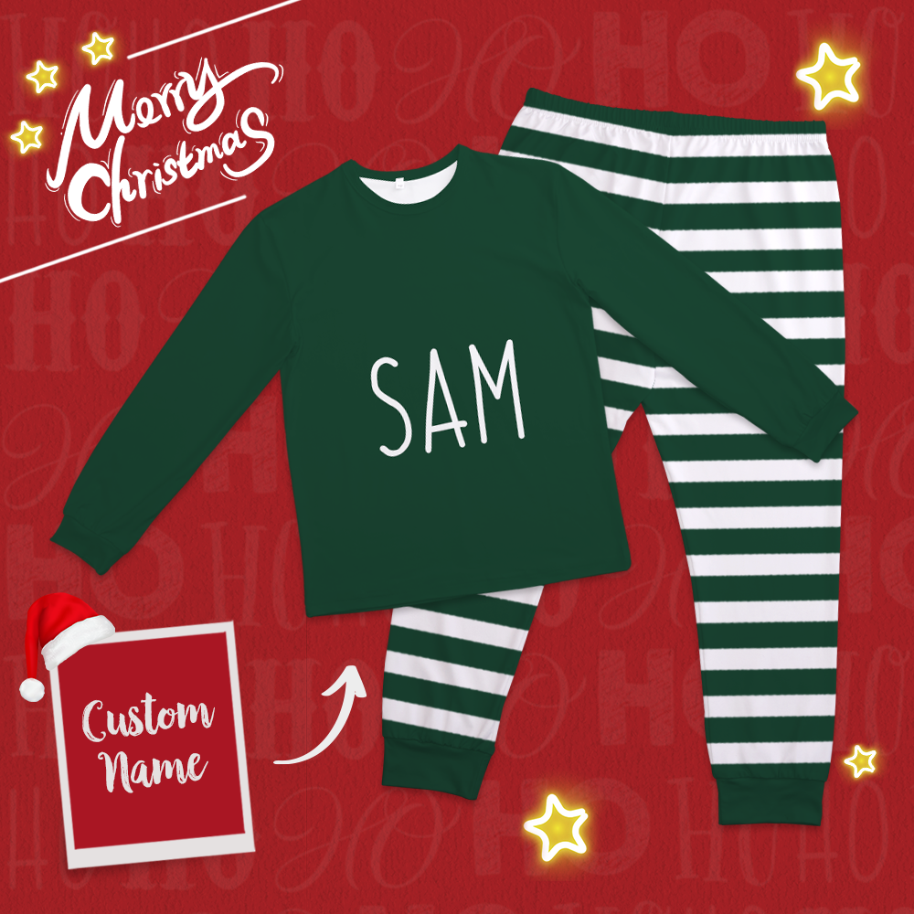 Custom Classic Red And Green Christmas Pajamas Set-Pajama Tops