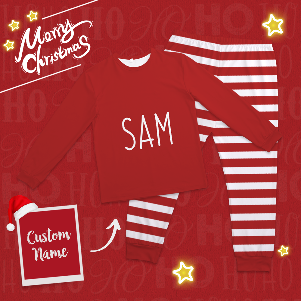 Custom Merry Christmas Pajamas Classic Red And Green Set
