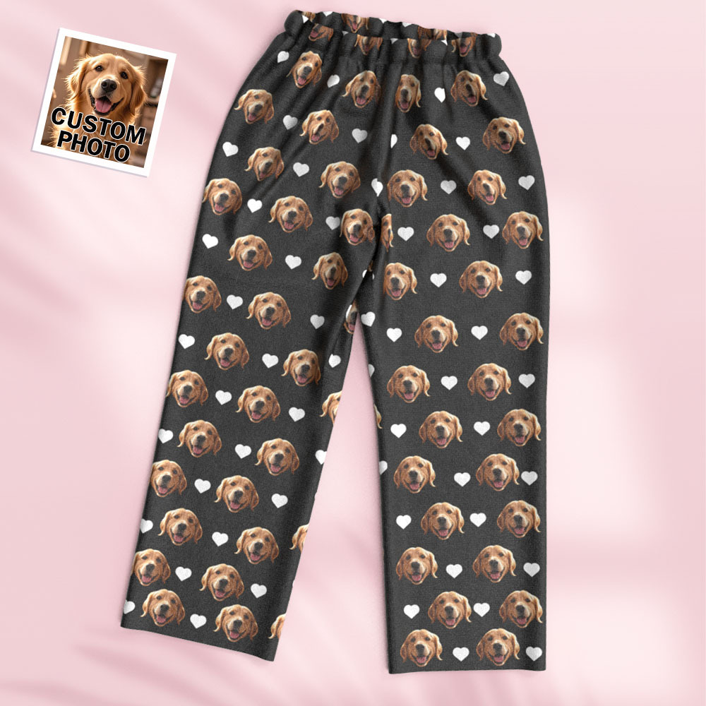 Custom Face Long Sleeve Pajamas Sleepwear Set Personalized Photo Heart Pajamas - MyFaceSocksUK