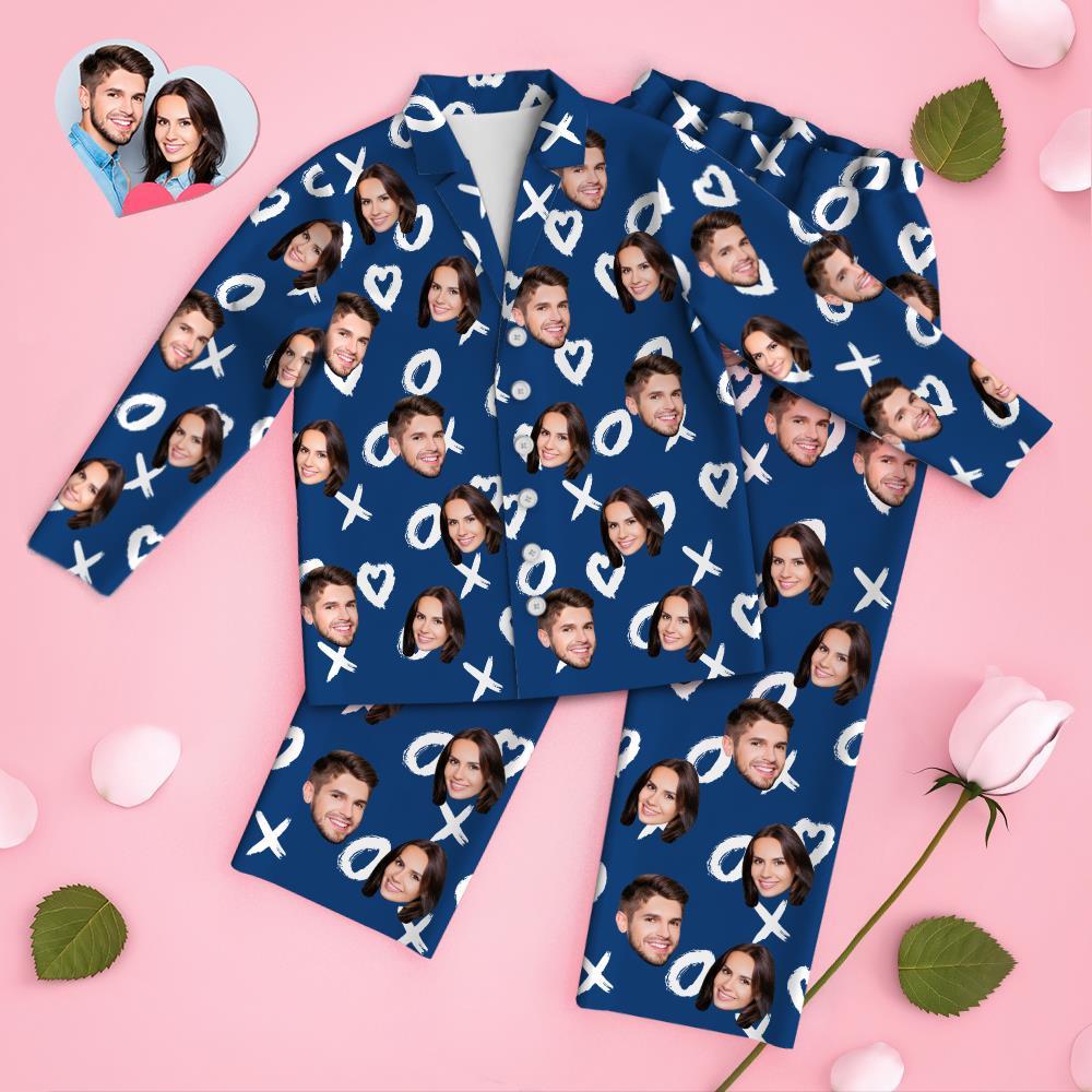 Custom Face Long Sleeve Pajamas Sleepwear Set - XOXO