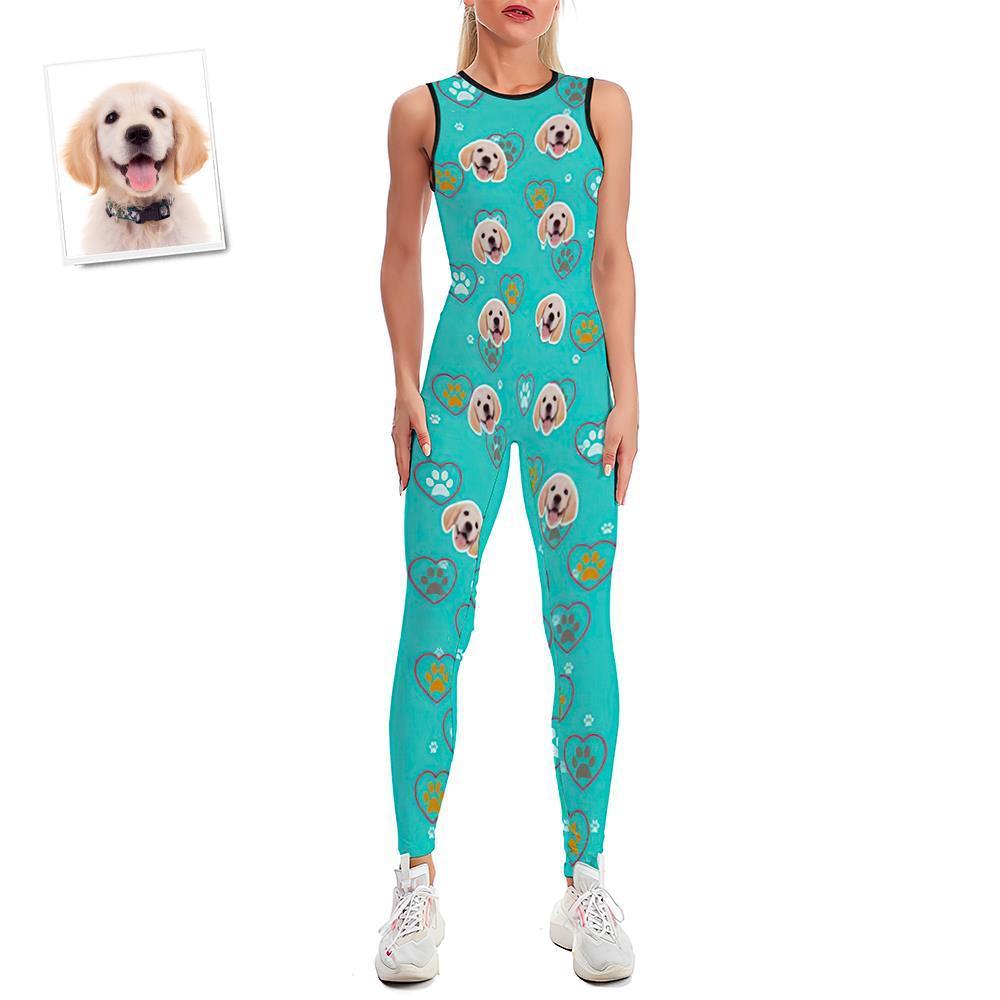 Custom Face Women's Yoga Jumpsuit Stretch Yoga Gym Fitness Dancing Costume - Pet Dog - MyFaceSocksUK