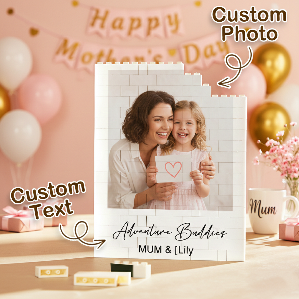 Personalized Photo and Text Building Block Puzzle & Me Building Brick for Mum Happy Mother's Day Gift
