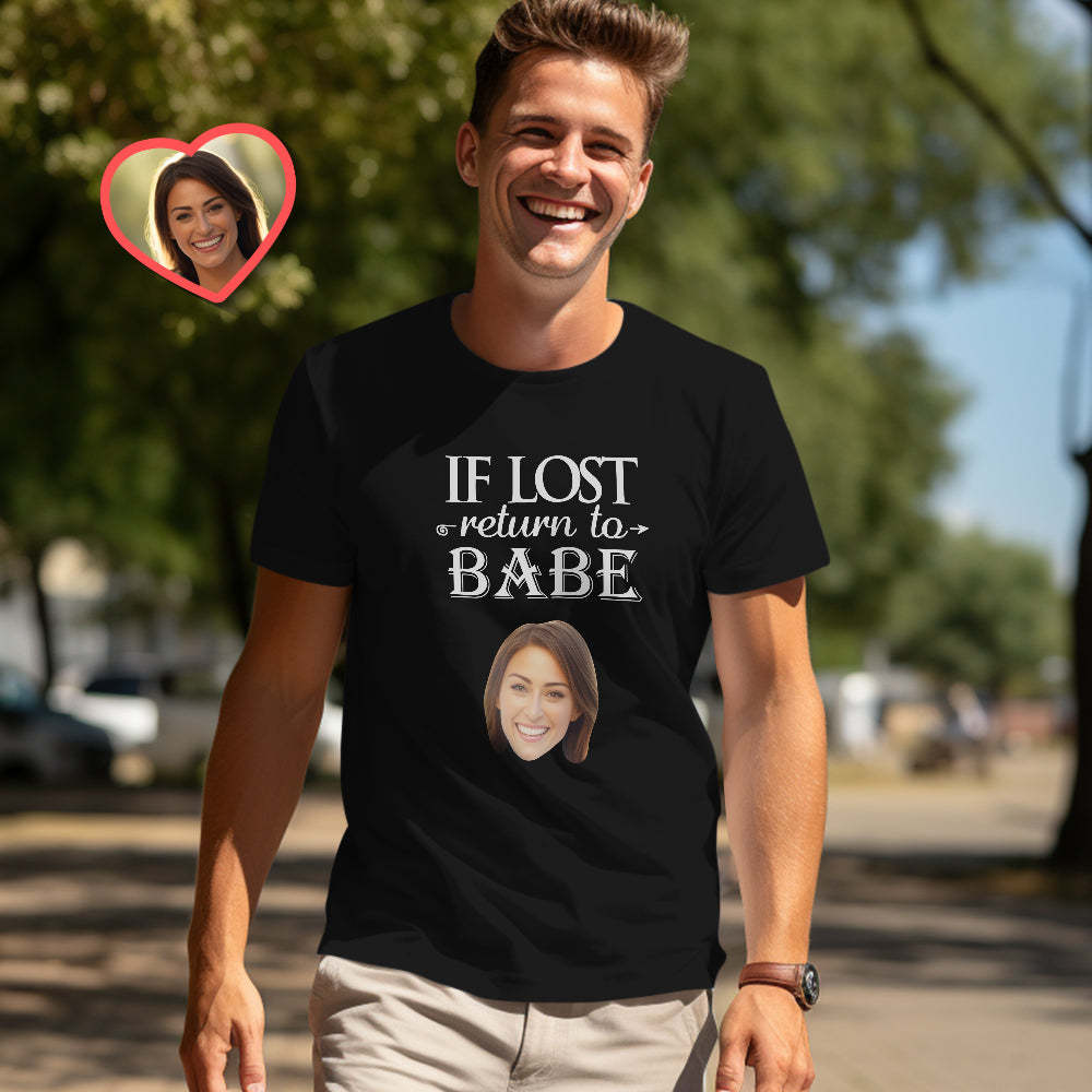 Custom Couple Matching T-shirts Love Babe Personalized Matching Couple Shirts Valentine's Day Gift - MyFaceSocksUK