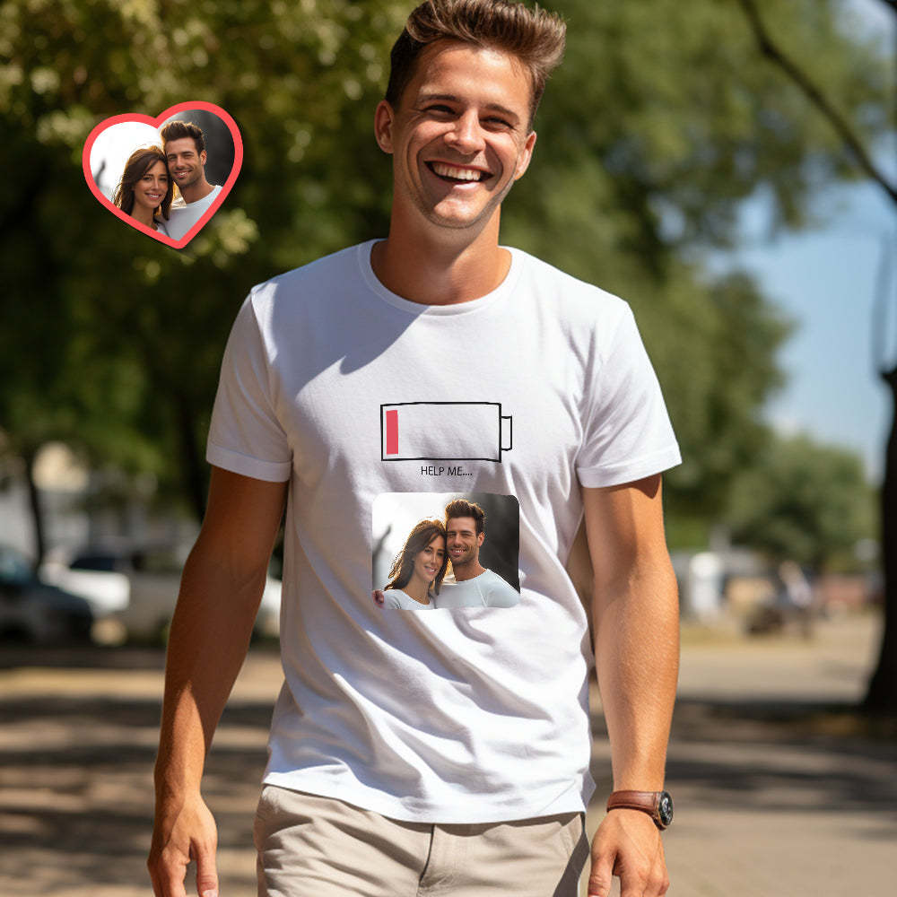 Custom Couple Matching T-shirts HELP ME Personalized Matching Couple Shirts Valentine's Day Gift - MyFaceSocksUK