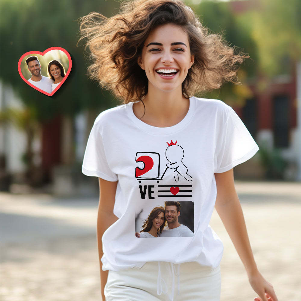 Custom Couple Matching T-shirts Love You Personalized Matching Couple Shirts Valentine's Day Gift - MyFaceSocksUK