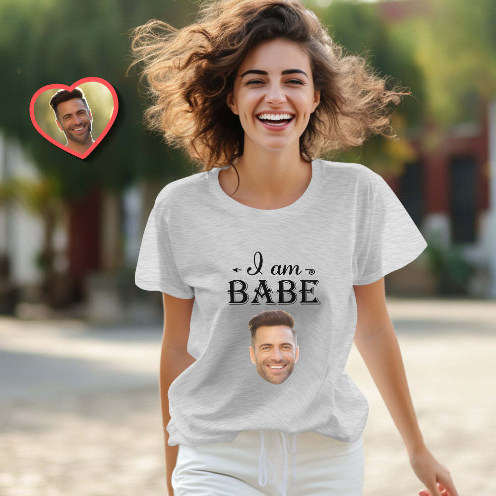 Custom Couple Matching T-shirts Love Babe Personalized Matching Couple Shirts Valentine's Day Gift - MyFaceSocksUK