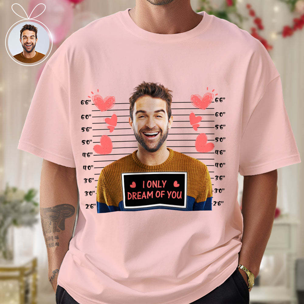 Custom Photo T-shirts Personalized Bust Photo T-shirt Valentine's Day Gifts for Couples - MyFaceSocksUK