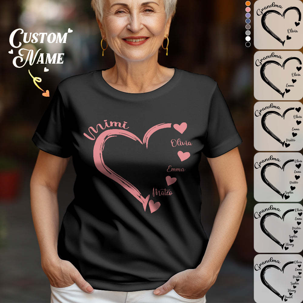 Custom Mama Grandma T-Shirts Personalized Kids Name T-shirt Mother's Day Gifts - MyFaceSocksUK