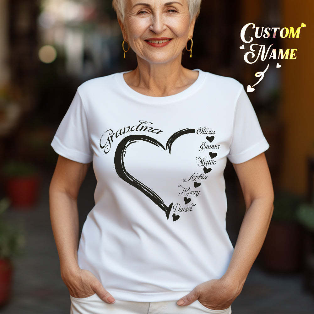 Custom Mama Grandma T-Shirts Personalized Kids Name T-shirt Mother's Day Gifts - MyFaceSocksUK