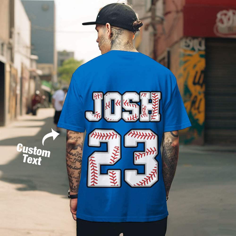 Custom Name And Number For Baseball Lovers Shirt - MyFaceSocksUK