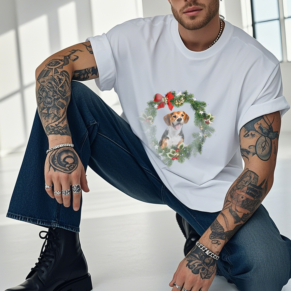 Personalized Photo Vintage T-shirts Christmas Theme T-shirt Lantern Vintage T-Shirt - MyFaceSocksUK