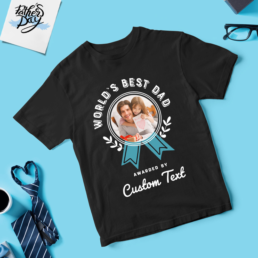 Custom Photo Shirt With Name Personalized Dad Shirt Super Dad Father's Day Shirt Gift For Father - MyFaceSocksUK