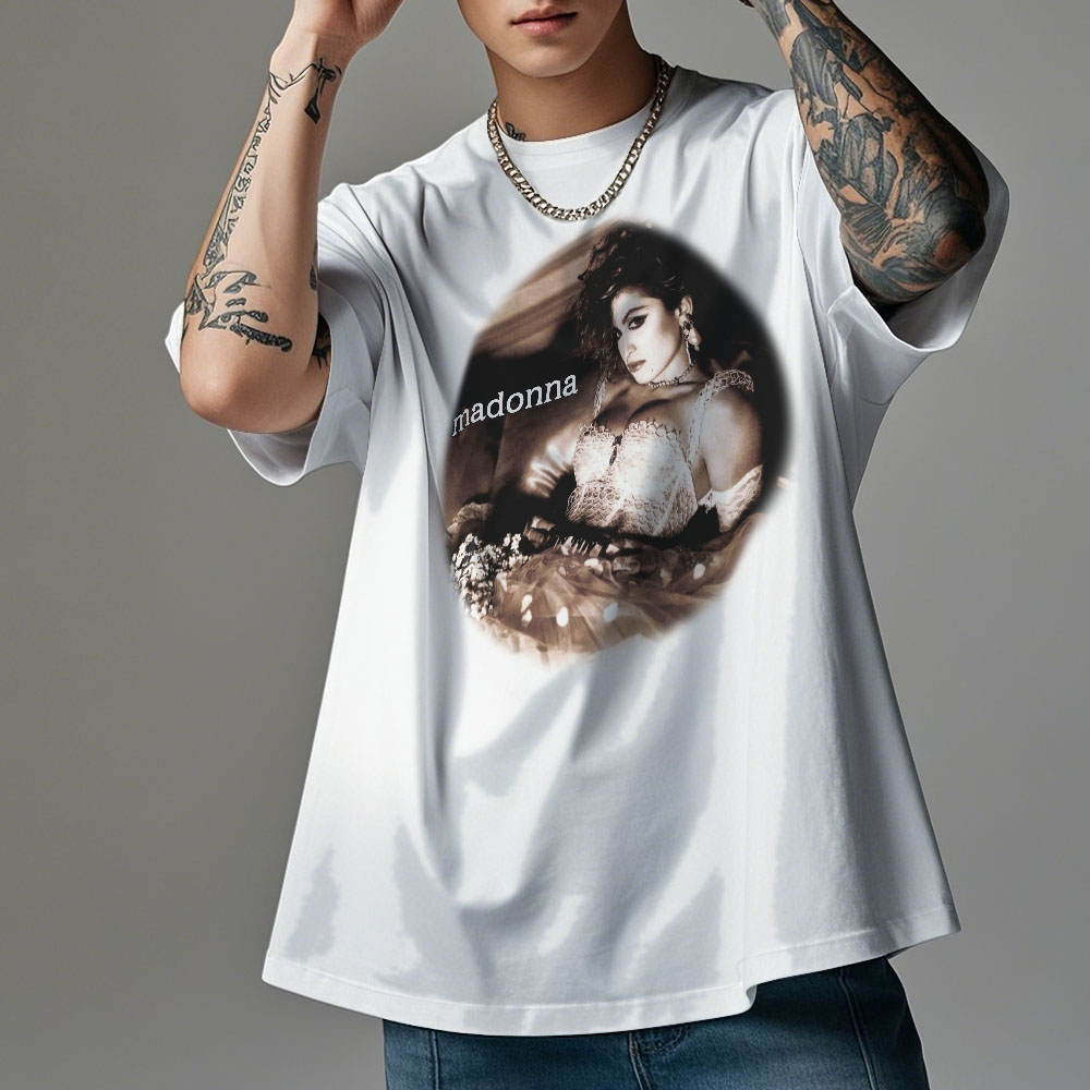 Custom Photo Vintage T-Shirt Madonna Personalized Face Shirt