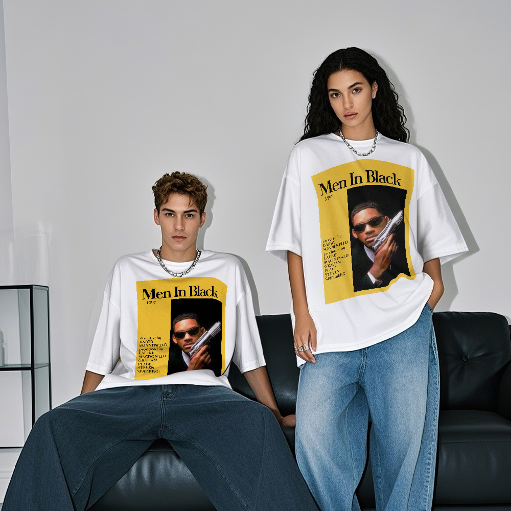 Custom Photo Vintage T-Shirt Men In Black Personalized Face Shirt - MyFaceSocksUK