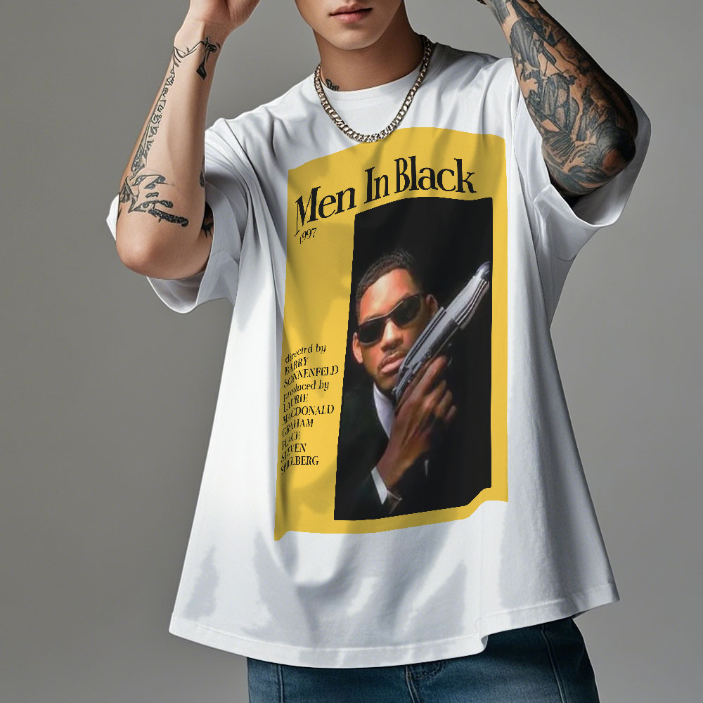 Custom Photo Vintage T-Shirt Men In Black Personalized Face Shirt - MyFaceSocksUK