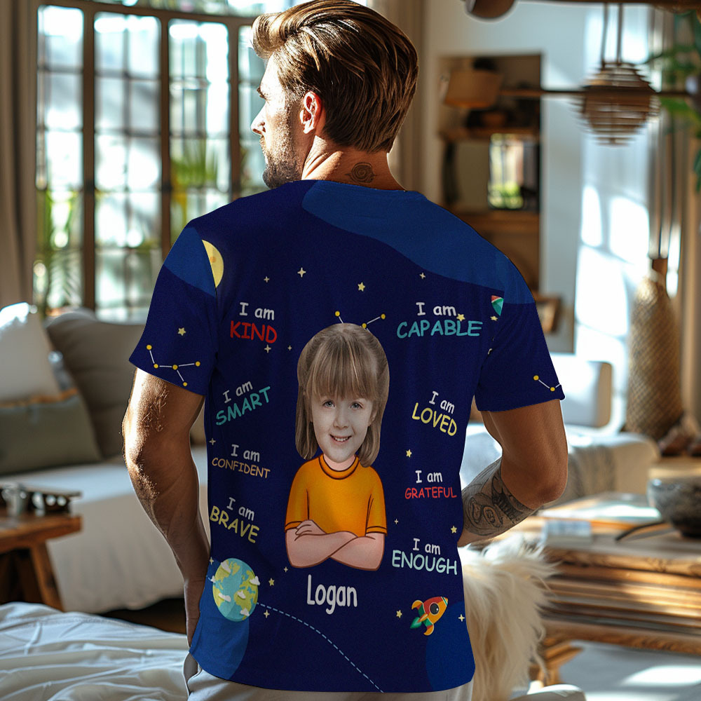 Personalised Dad Shirt Father's Day Shirt Custom Fathers Day Super Dad Shirt Gift - MyFaceSocksUK