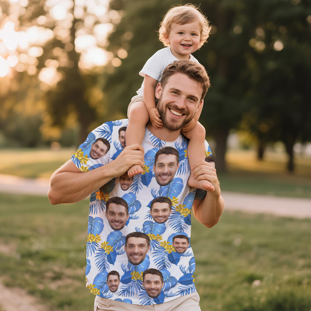 Custom Fathers Day Photo Vintage T-shirts Face T Shirt Personalized Gift for Dad - MyFaceSocksUK