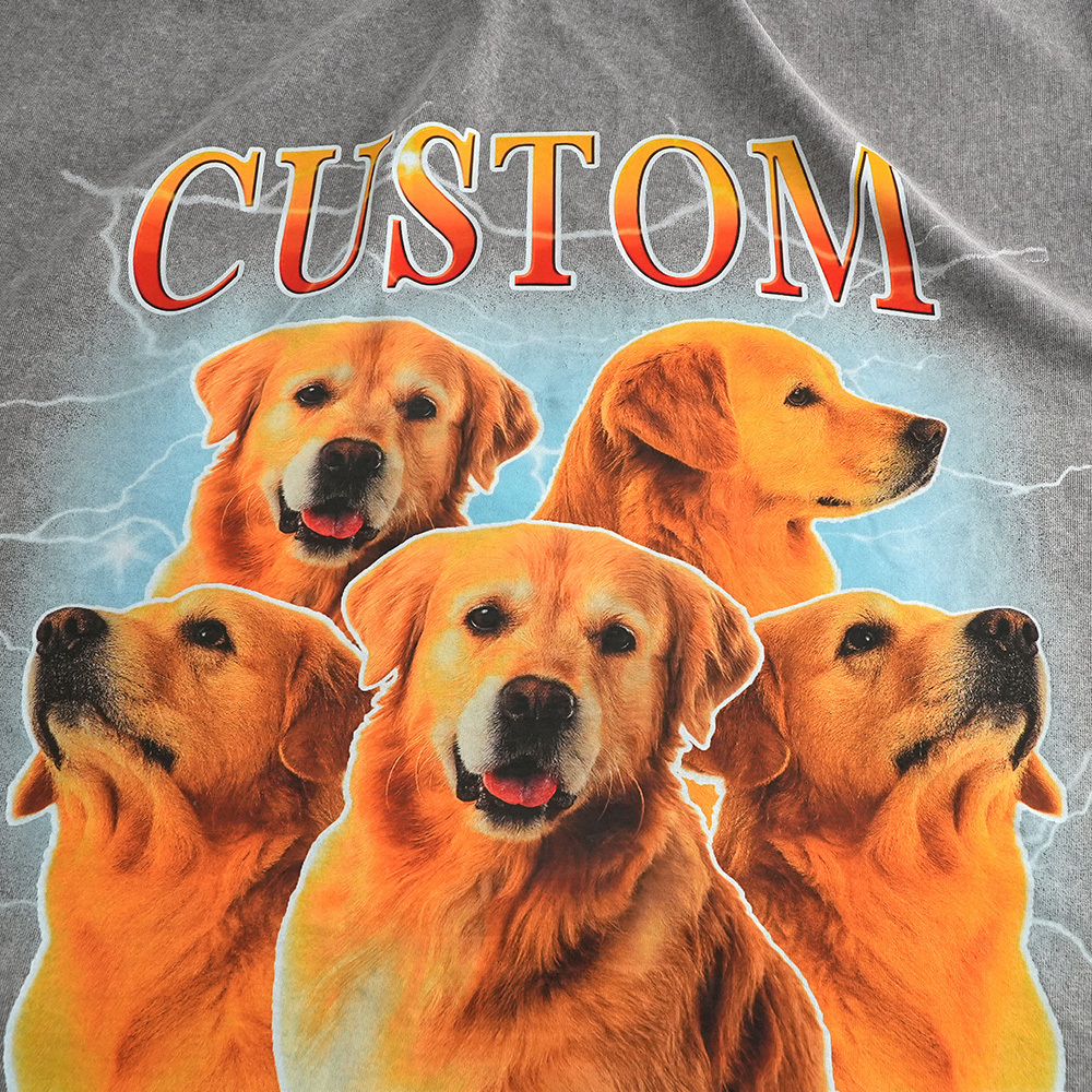 Custom Comfort Colors Vintage Bootleg Pet Shirt Pet Photo Name Custom Dog Portrait Personalized Shirt Custom T Shirts Cat Shirt 90's Tee - MyFaceSocksUK
