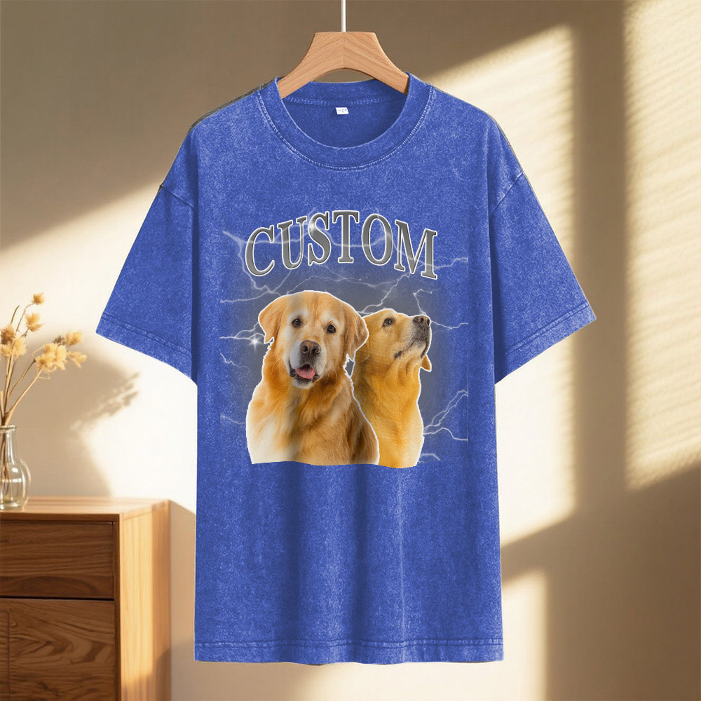 Custom Comfort Colors Vintage Bootleg Pet Shirt Pet Photo Name Custom Dog Portrait Personalized Shirt Custom T Shirts Cat Shirt 90's Tee - MyFaceSocksUK
