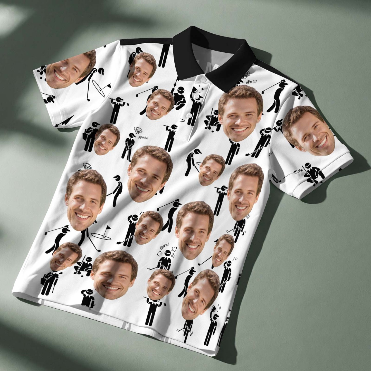 Custom Polo Shirt Personalized Sport Golf Polo Shirt Name And Photo Shirt - MyFaceSocksUK