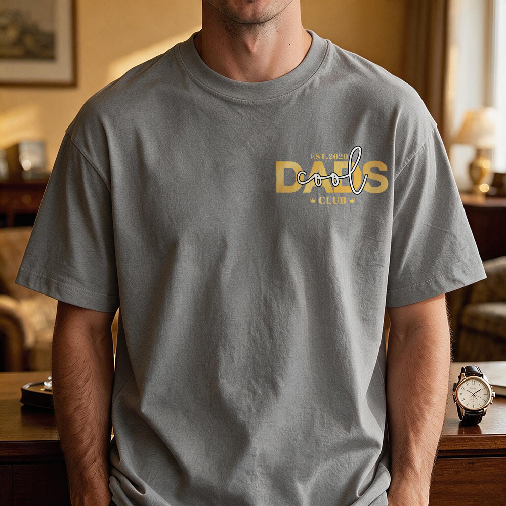 Personalized Cool Dad Photo Shirt, Dad Gift Custom, Father's Day T-Shirt with Kids Name, Cool Dad Club Photo Shirt - MyFaceSocksUK