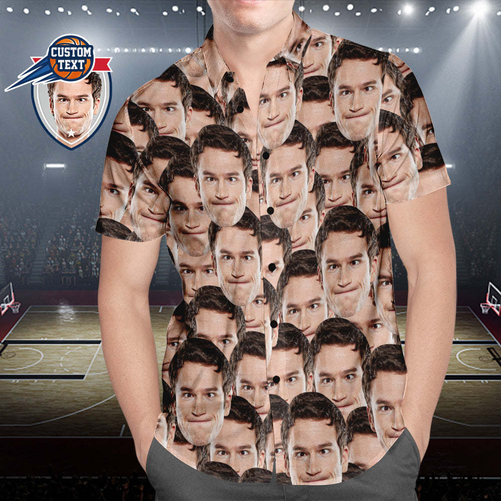 Custom Printed Hawaiian Shirt for Fans Personalized Face and Text Hawaiian Shirt Gift for fans - Muti-face Design - MyFaceSocksUK