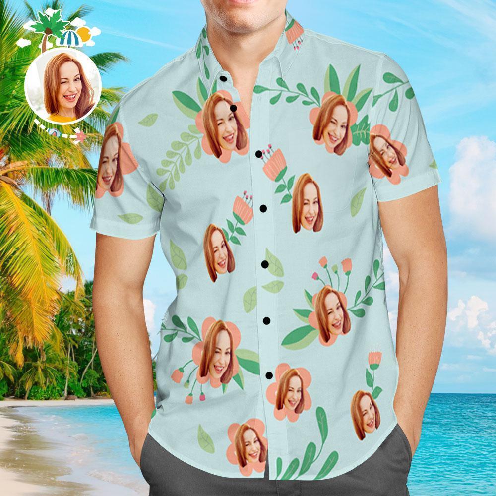 Custom Hawaiian Shirts Women Face Summer Design Aloha Beach Shirt For Men