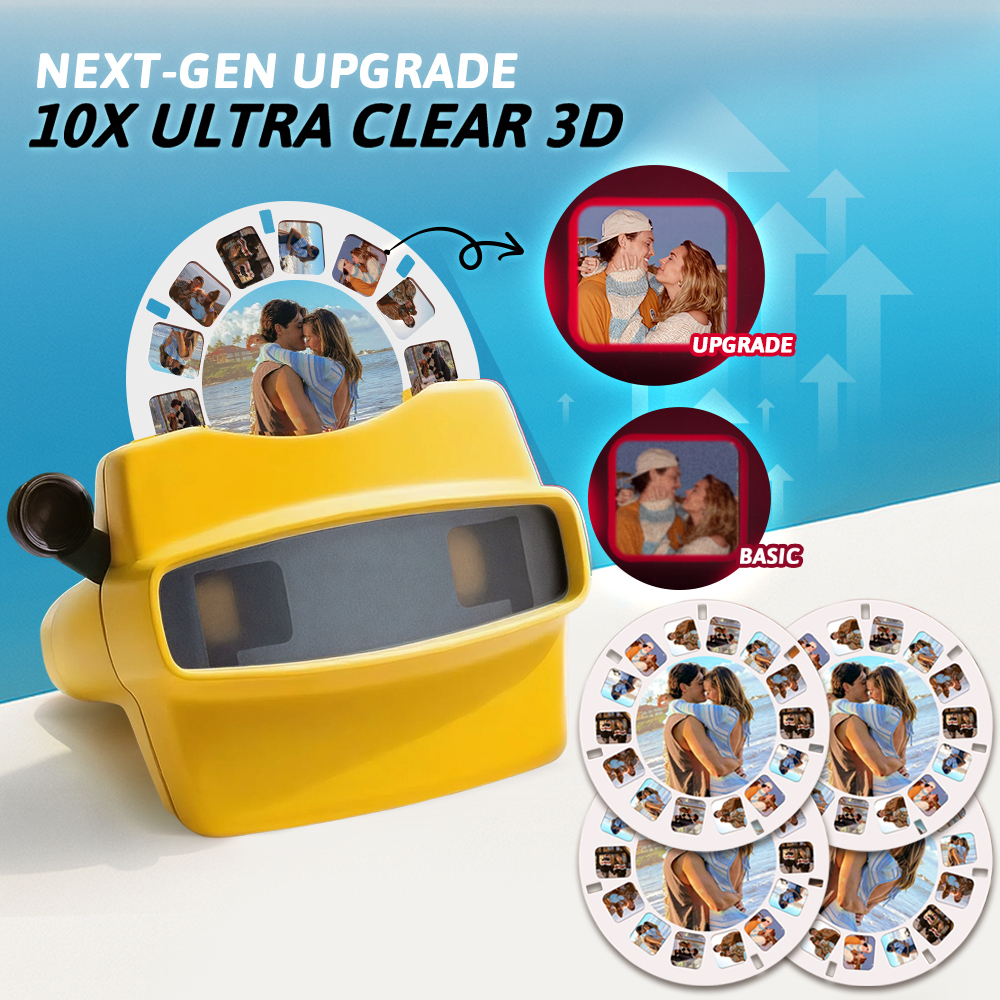 Custom Upgrade 3D Viewfinder and Reel – Personalized Gift with your own photos Text and Photo Viewer Multiple Films Available Valentine's Day Gifts - MyFaceSocksUK