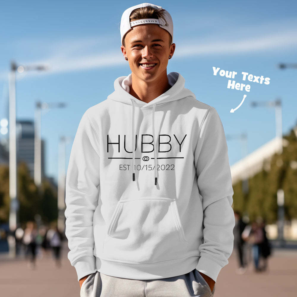 Custom Wifey Hubby Funny Couple Matching Hoodies Personalized Hoodie Valentine's Day Gift - MyFaceSocksUK