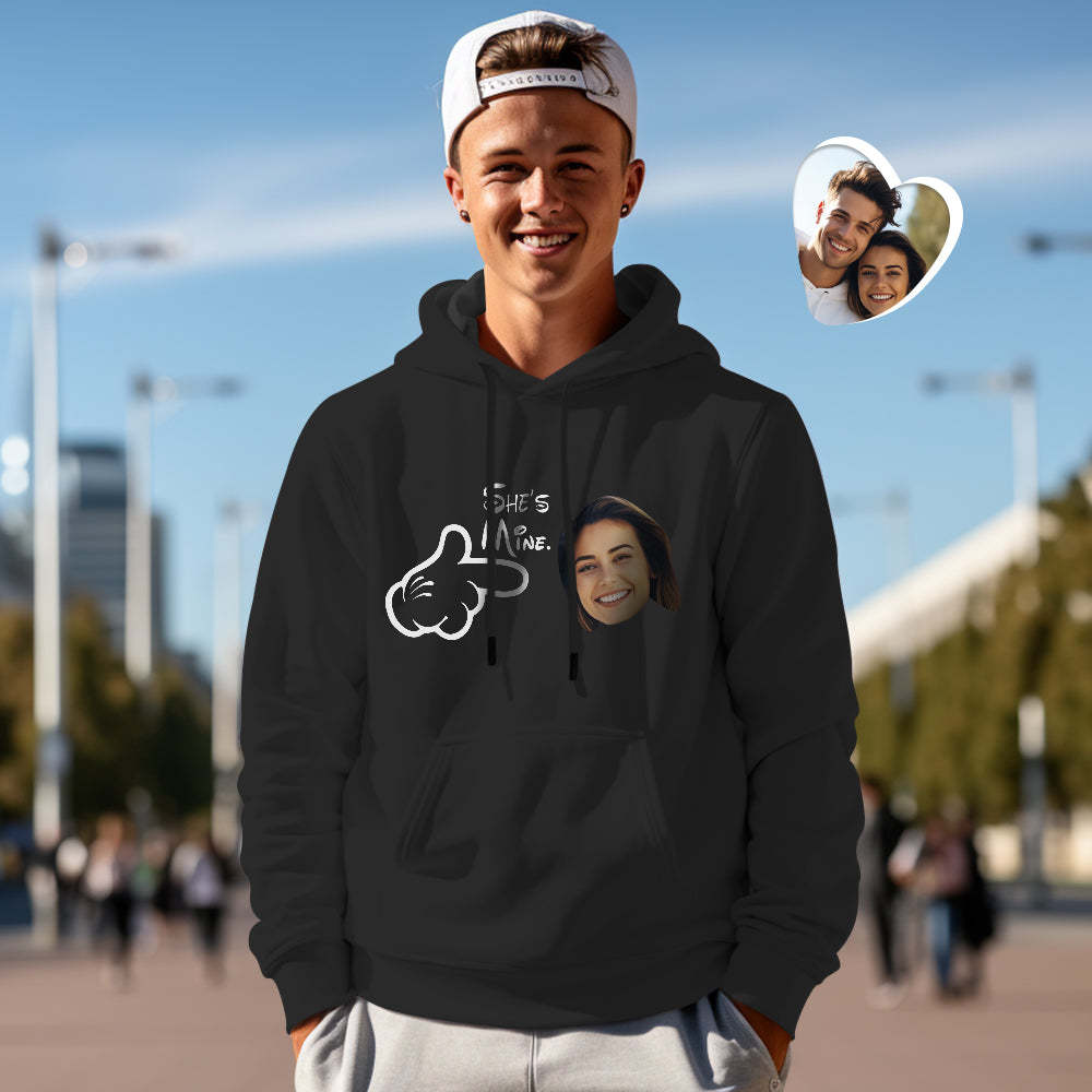 Custom Face Funny Couple Matching Hoodies You are Mine Personalized Hoodie Valentine's Day Gift - MyFaceSocksUK