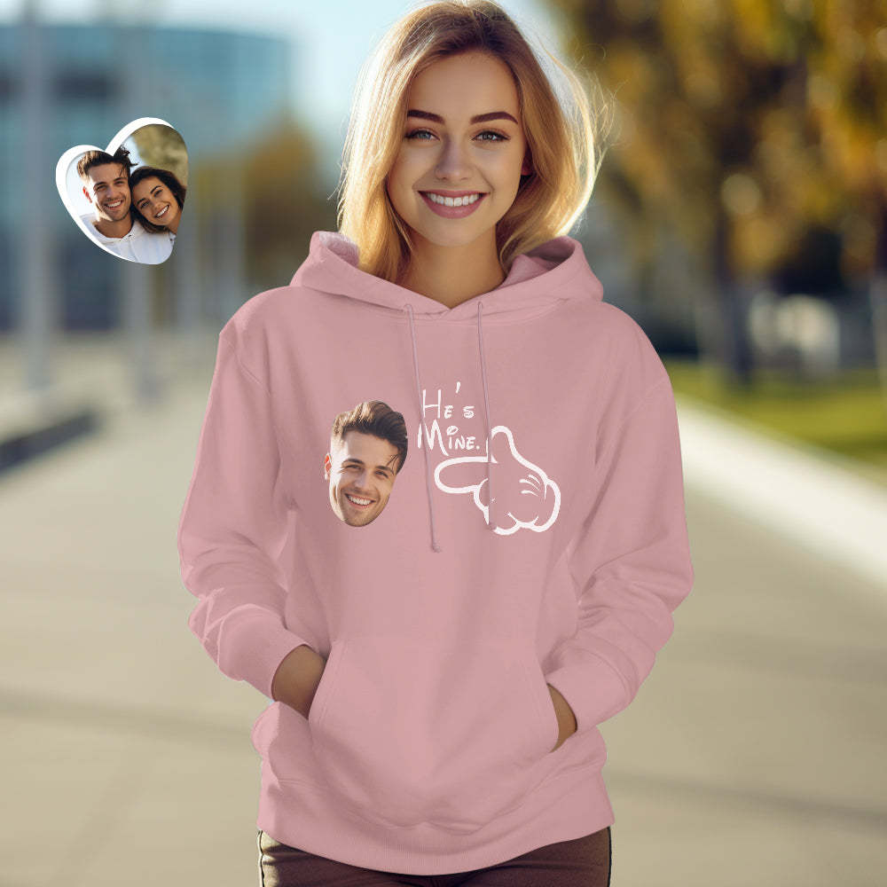 Custom Face Funny Couple Matching Hoodies You are Mine Personalized Hoodie Valentine's Day Gift - MyFaceSocksUK