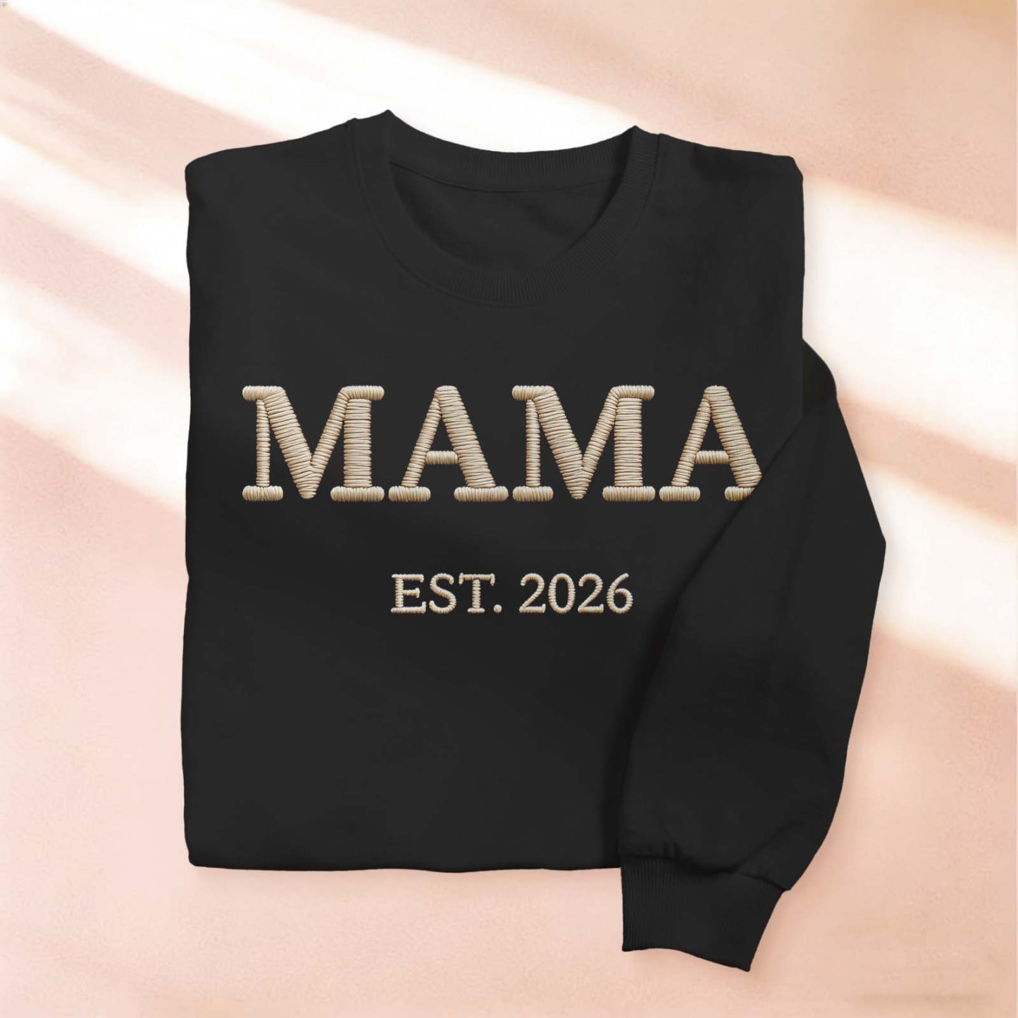 Personalized Mama Embroidered Sweatshirt, Custom Mom Embroidery Hoodie, New Mom Outfit, Pregnancy Reveal Clothing, Happy Mother's Day Gifts - MyFaceSocksUK