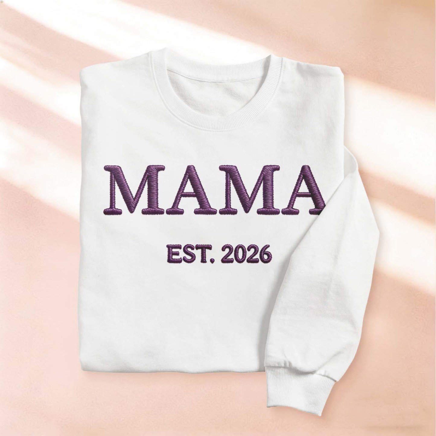 Personalized Mama Embroidered Sweatshirt, Custom Mom Embroidery Hoodie, New Mom Outfit, Pregnancy Reveal Clothing, Happy Mother's Day Gifts - MyFaceSocksUK