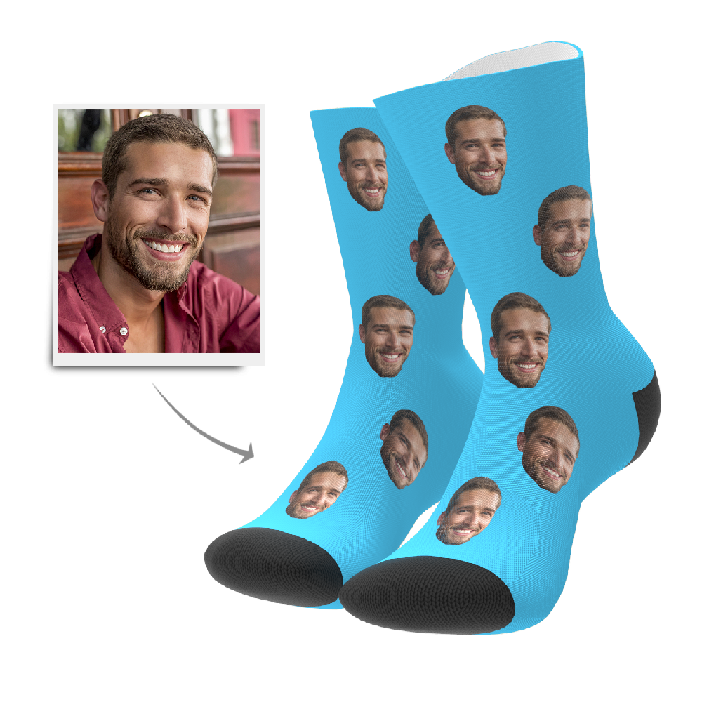 Custom Face Socks With Your Text - MyFaceSocksUK