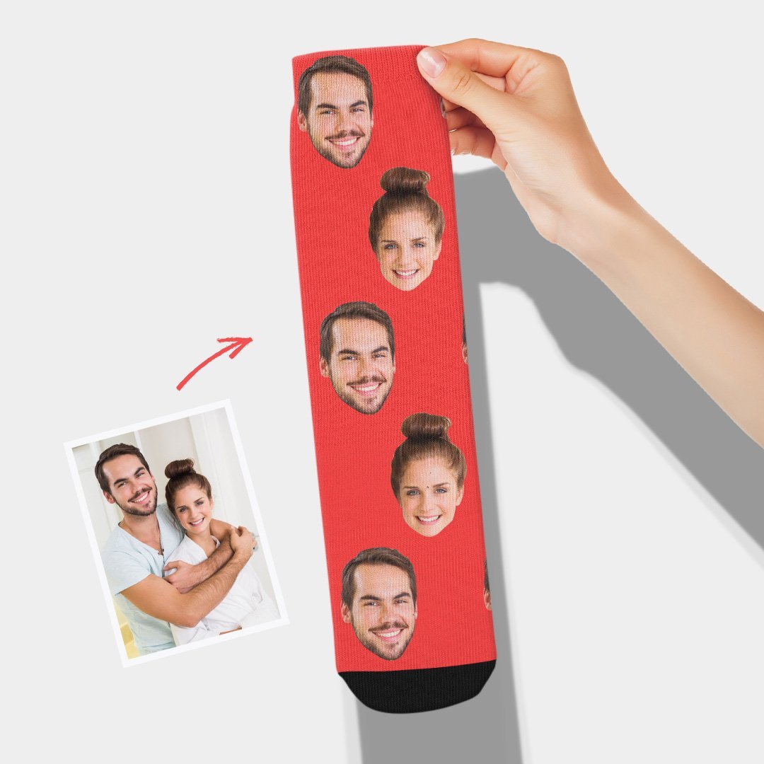 Custom Face Socks With Your Text - MyFaceSocksUK