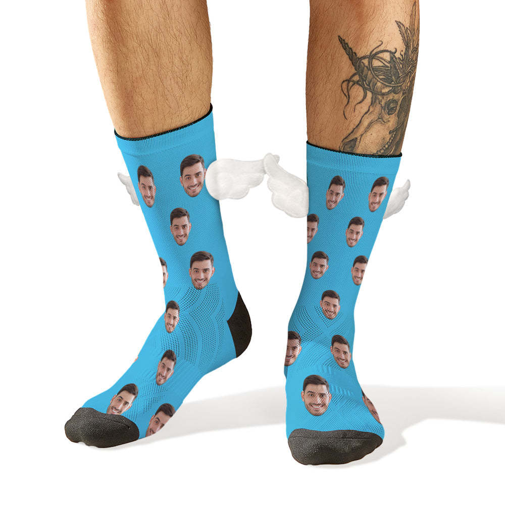 Custom Face Socks 3D Magnetic Wing Socks Christmas Gifts - MyFaceSocksUK