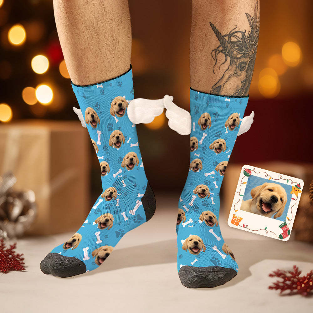 Custom Dog Face Socks 3D Magnetic Wing Socks for Pet Lover - MyFaceSocksUK